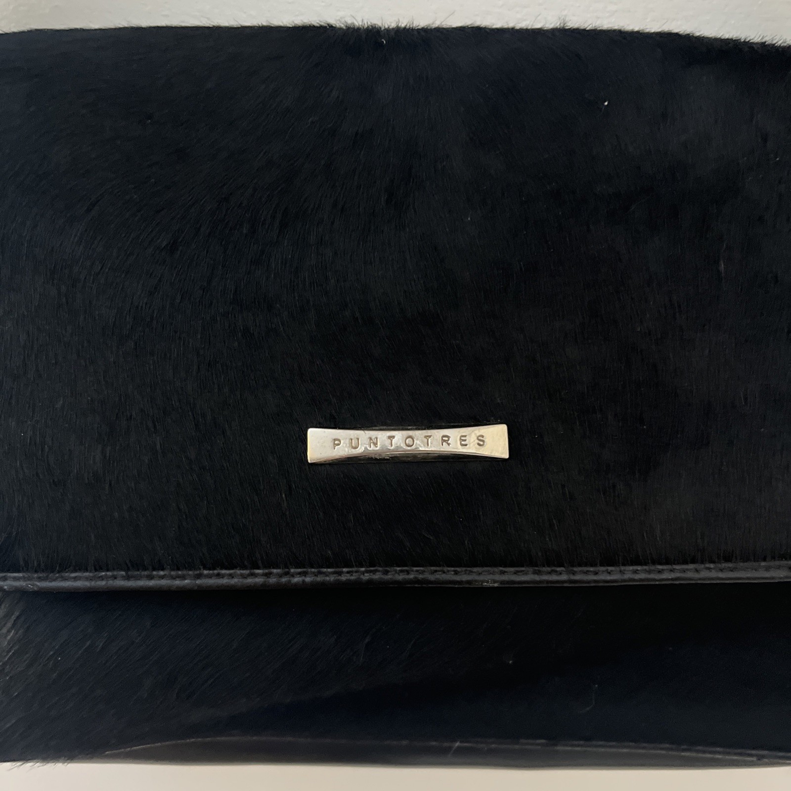 Puntotres Y2K Calf Hair Designer Shoulder Bag Leather Purse Spain