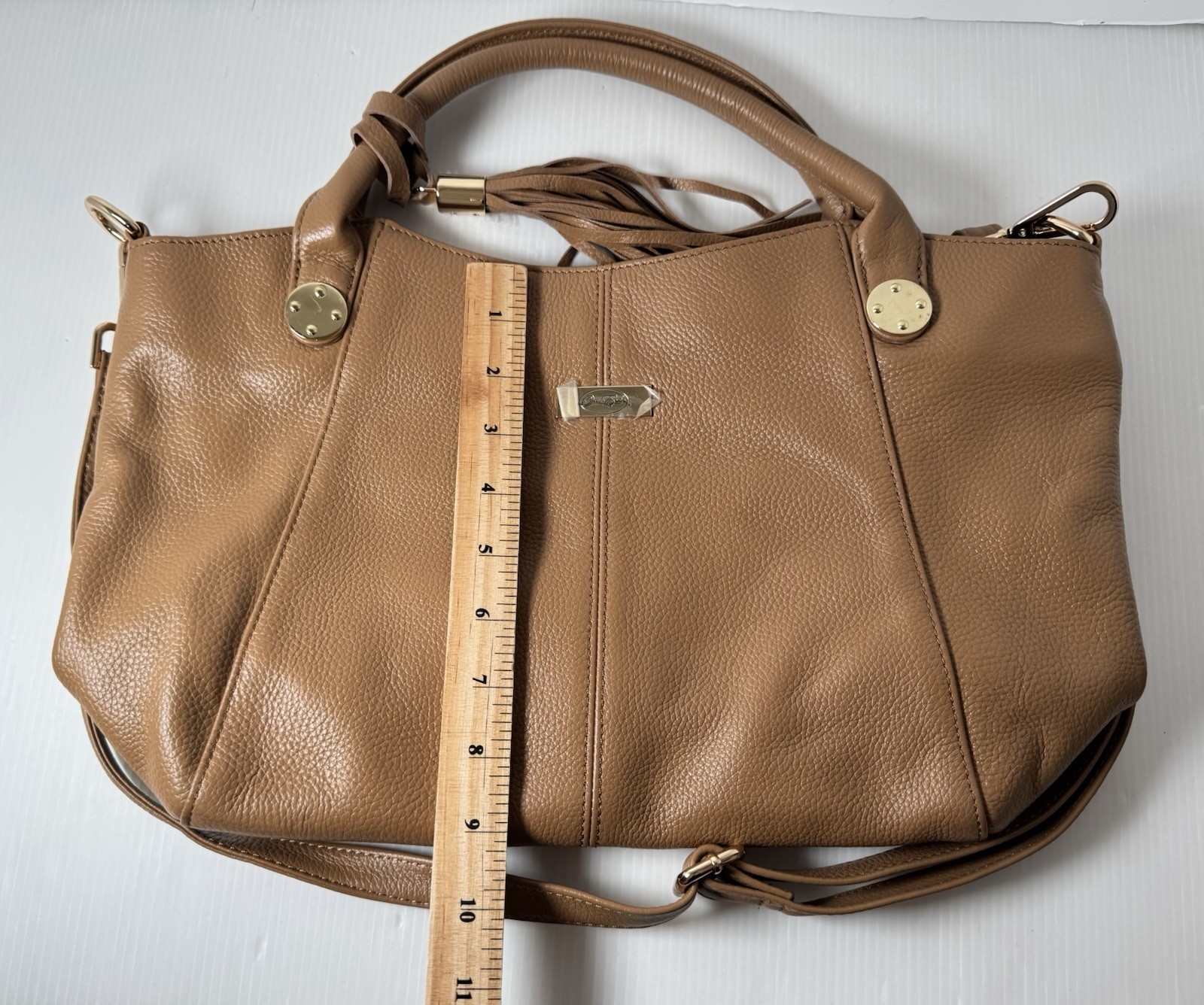NEW Onna Ehrlich Leather Purse Womens Shoulder Bag Tan Beige