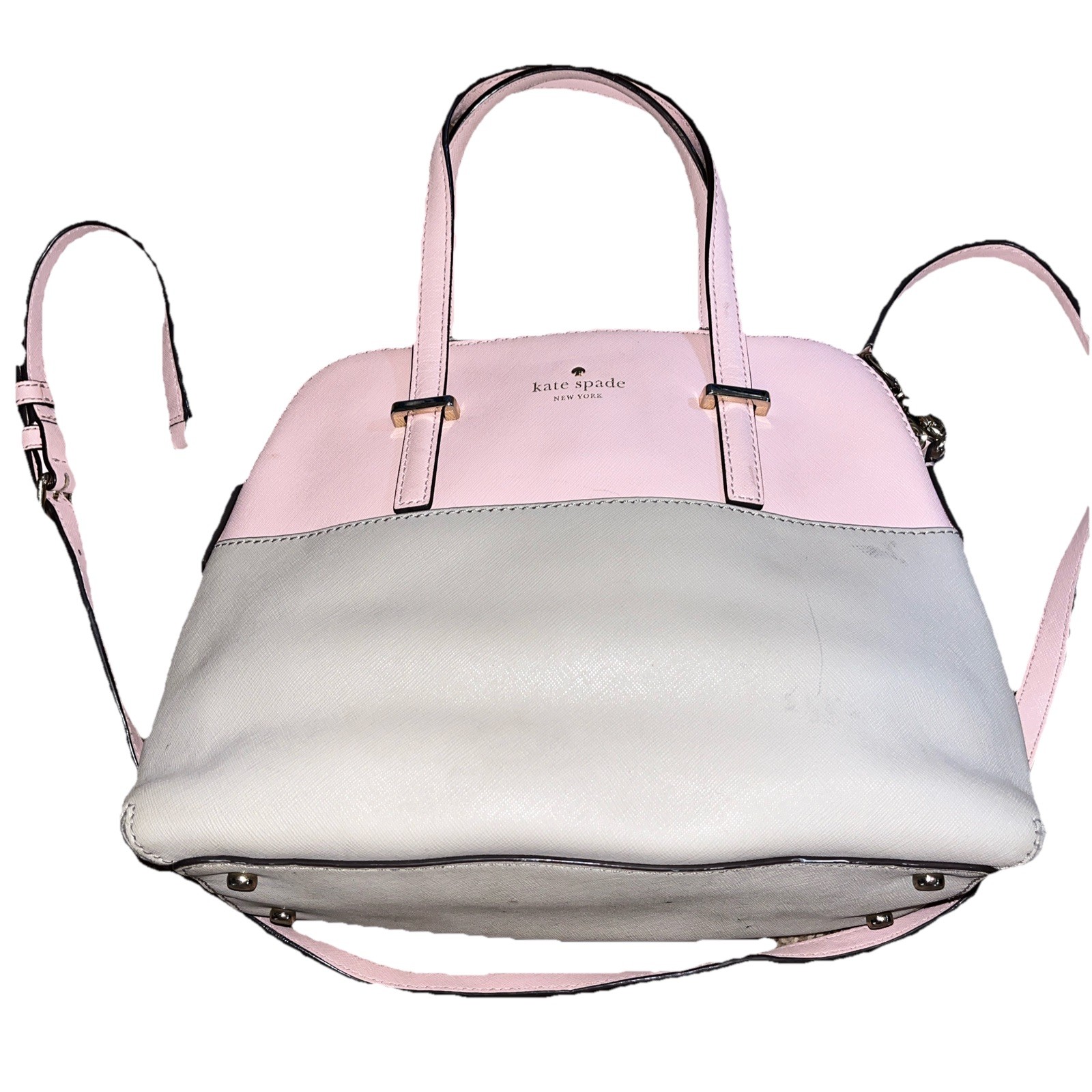 KATE SPADE Cedar Street Light gray Light Pink Leather Handbag Crossbody Purse