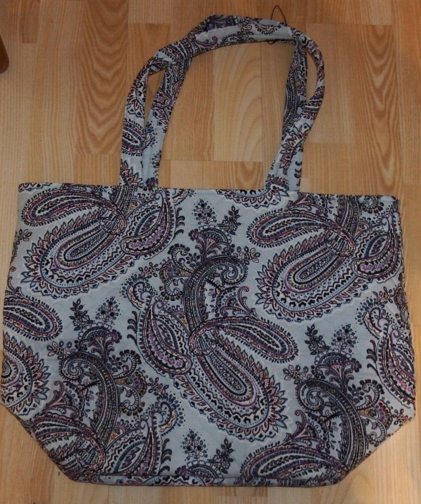 NWT Vera Bradley Grand Tote Soft Sky Blue Paisley $70 NEW!