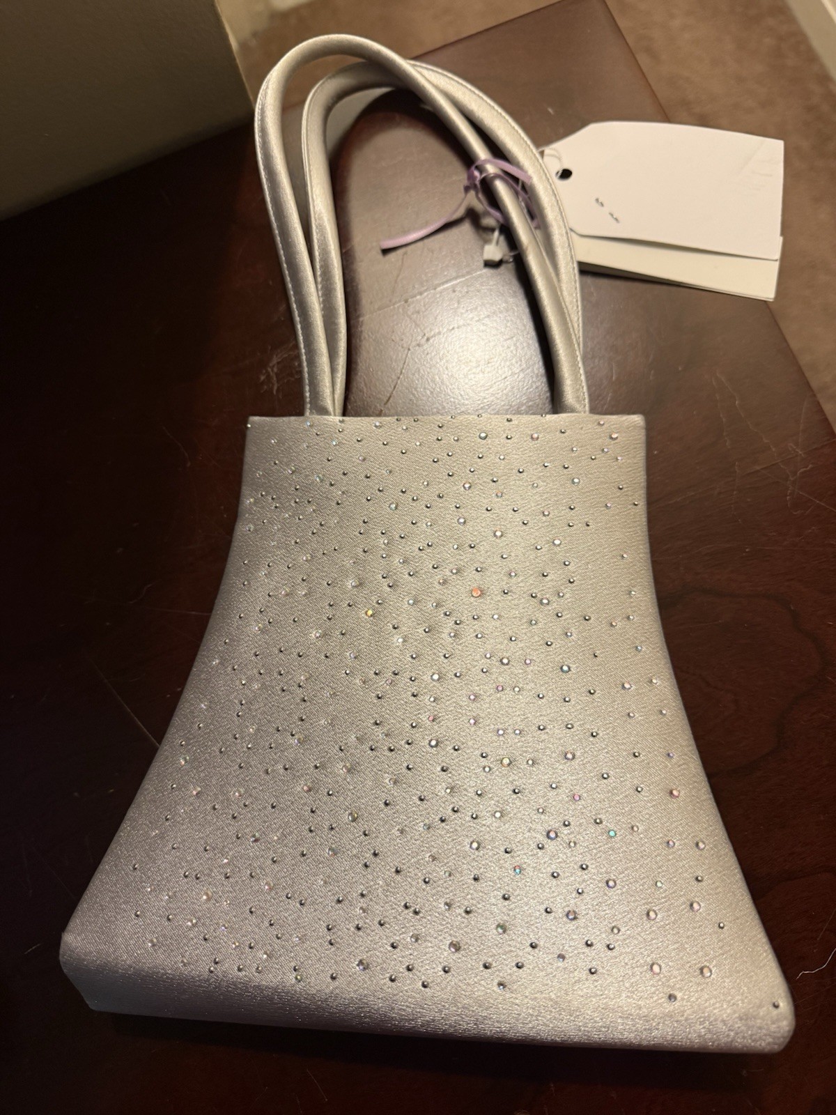 Julie Feldman Sparkle Silver Rhinestone Crystal Evening Handbag NWT