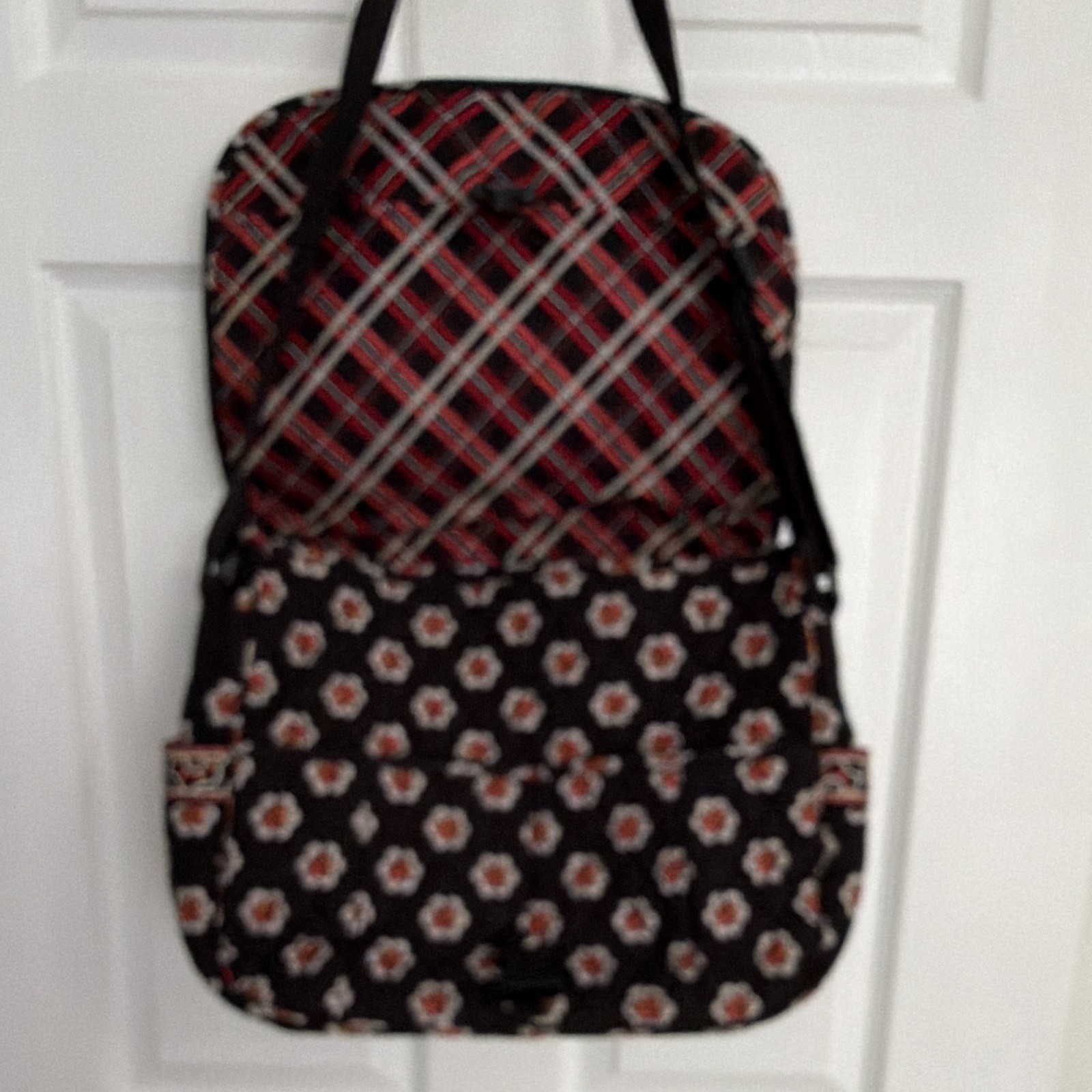 Vera Bradley Retired Piroutte Messenger Shoulder Bag Black Floral