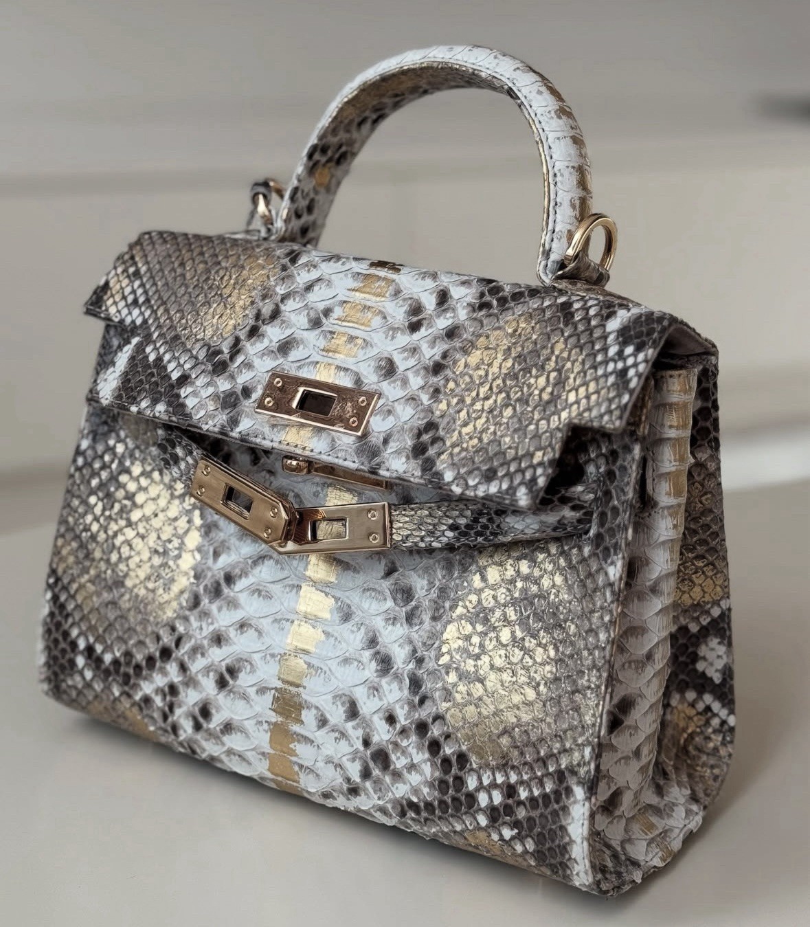 Python genuine leather bag