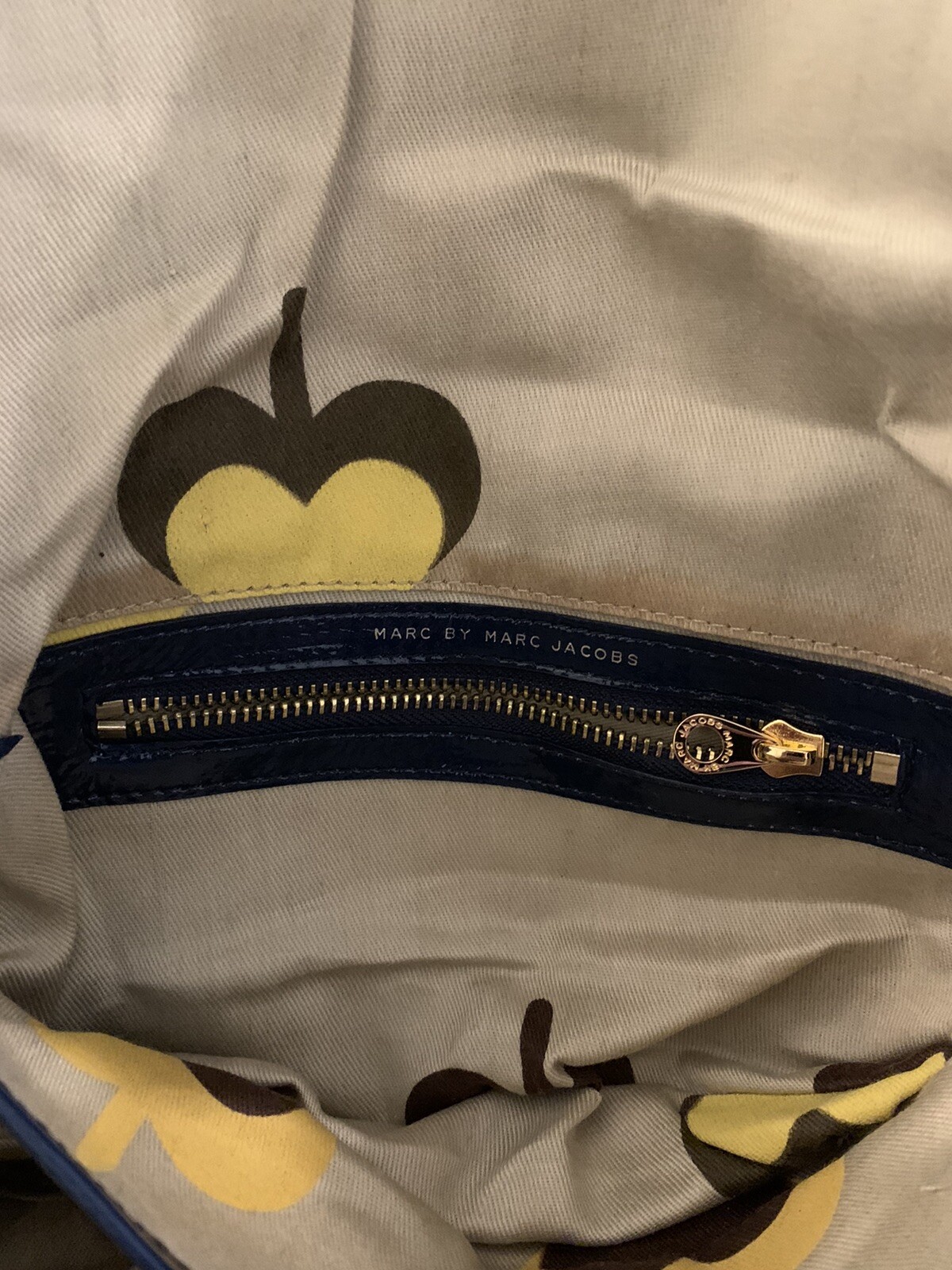 Marc by Marc Jacobs Womens Workwear Patent Leather Blue Bag 11.5 x 6.5 inches