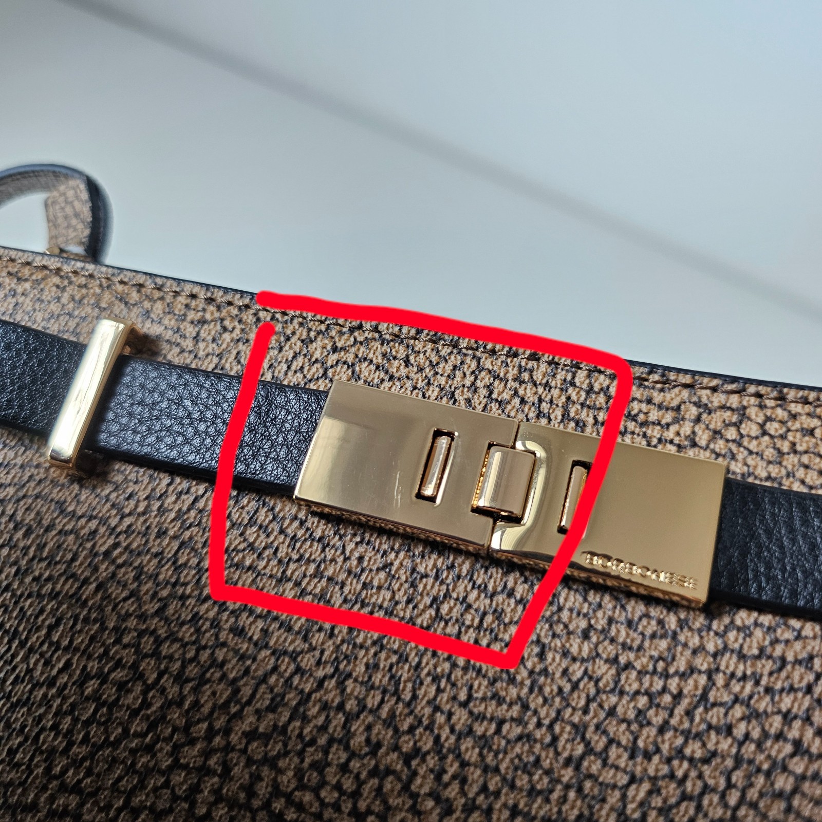 Borbonese Crossbody Bag OP Naturale Nero Brown Black Gold Buckle Luxury Italy