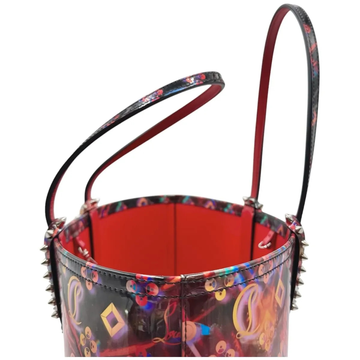 Christian Louboutin Cabata Multicolor Tote Bag with Pouch Large Shopper Bag