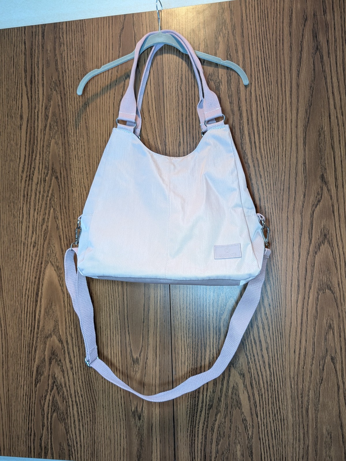Purse-Suoyate Lightweight Nylon Hobo Bag-Convertible Shoulder/Crossbody-Lilac