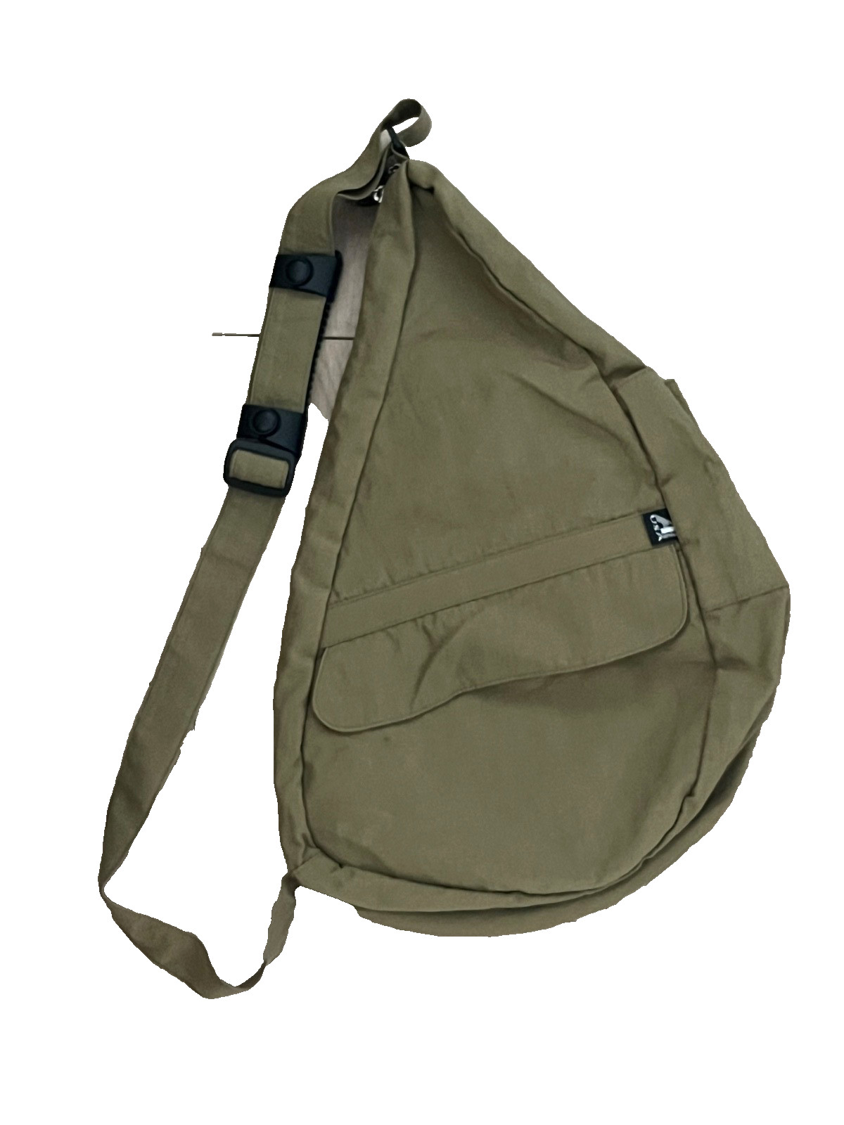 AMERIBAG OLIVE GREEN NYLON ORGANIZER HEALTHY BACK SLING SHOULDER BAG PURSE 19″