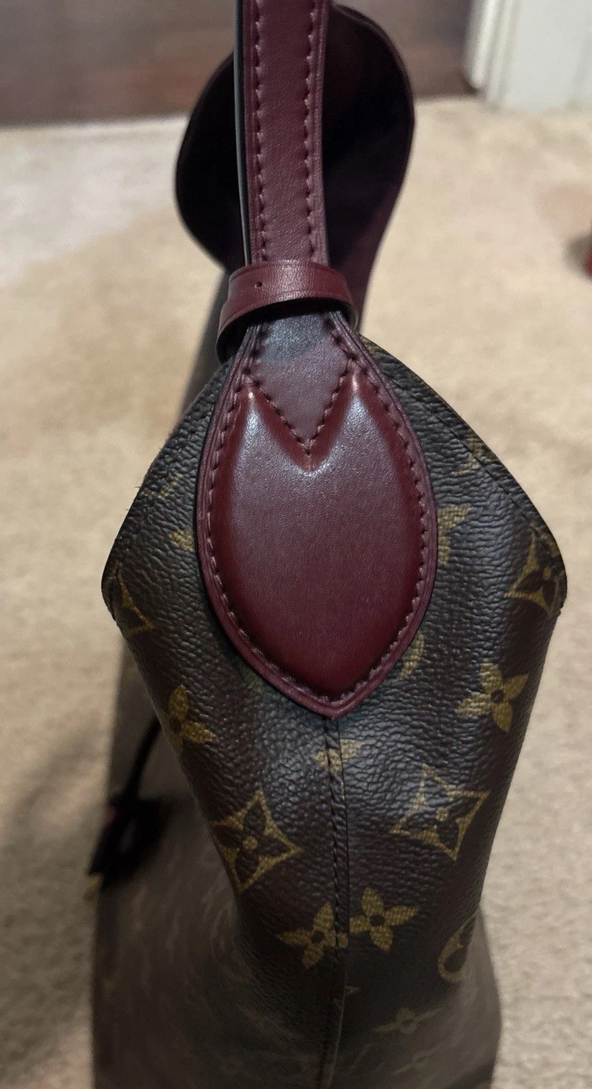 Louis Vuitton Monogram Flower Hobo Brown/Bordeaux Shoulder Bag; SD2139