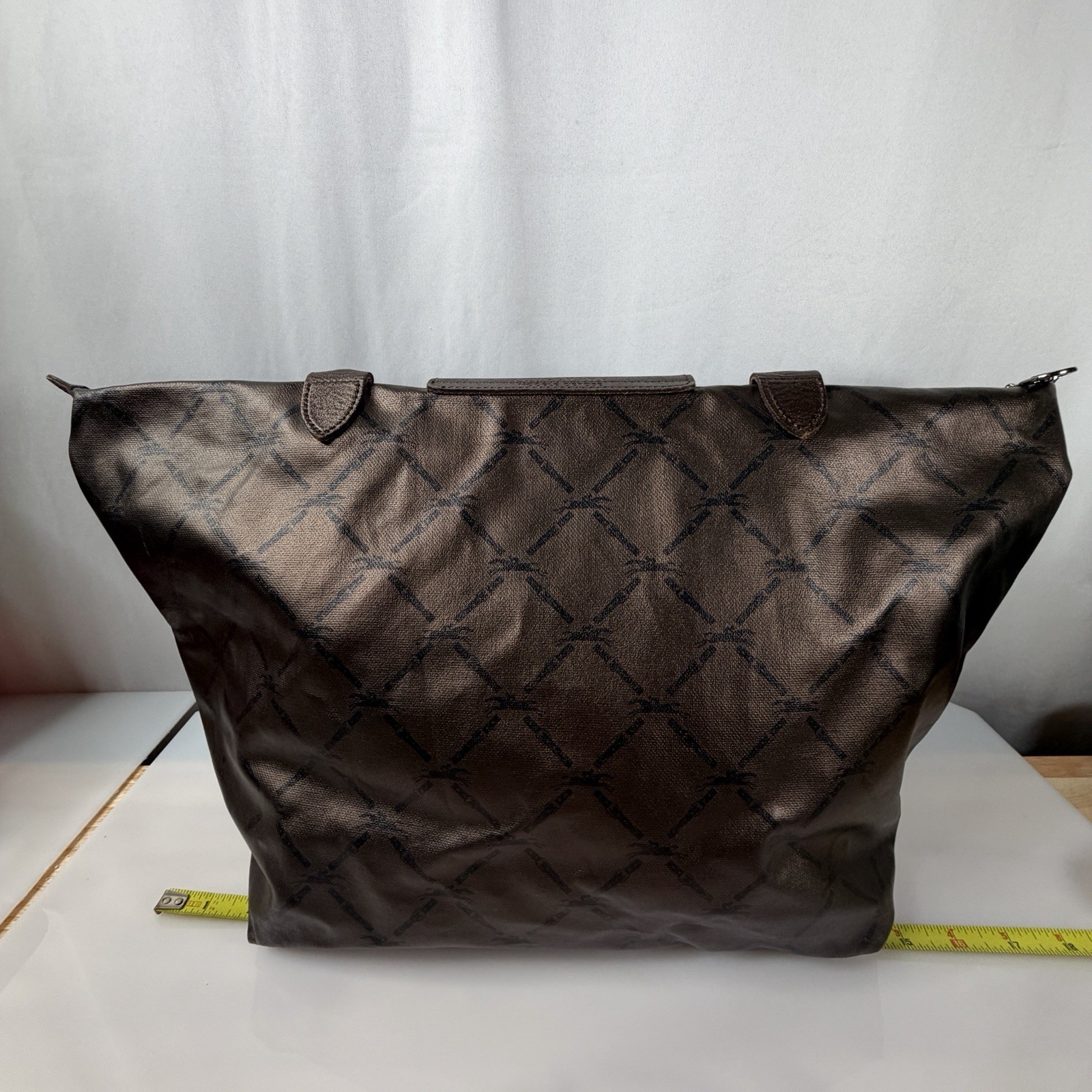 Longchamp Tote Bag LM Metal Large Metallic Bronze Monogram Made in France