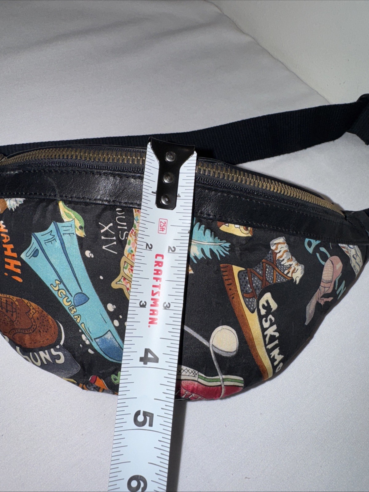 Nicole Miller vintage silk and leather belt bag 1991 Shoe Print *super Rare