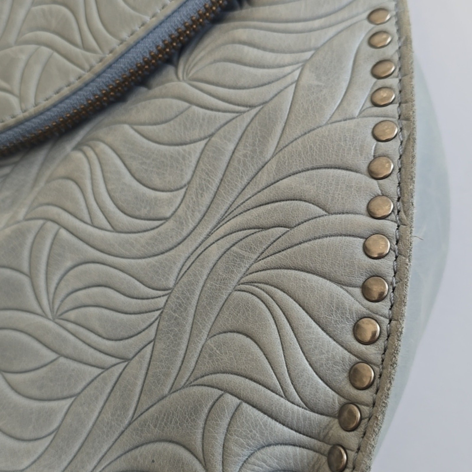 The Sak Silverlake Embossed Tooled Leather Crossbody Bag Ice Blue