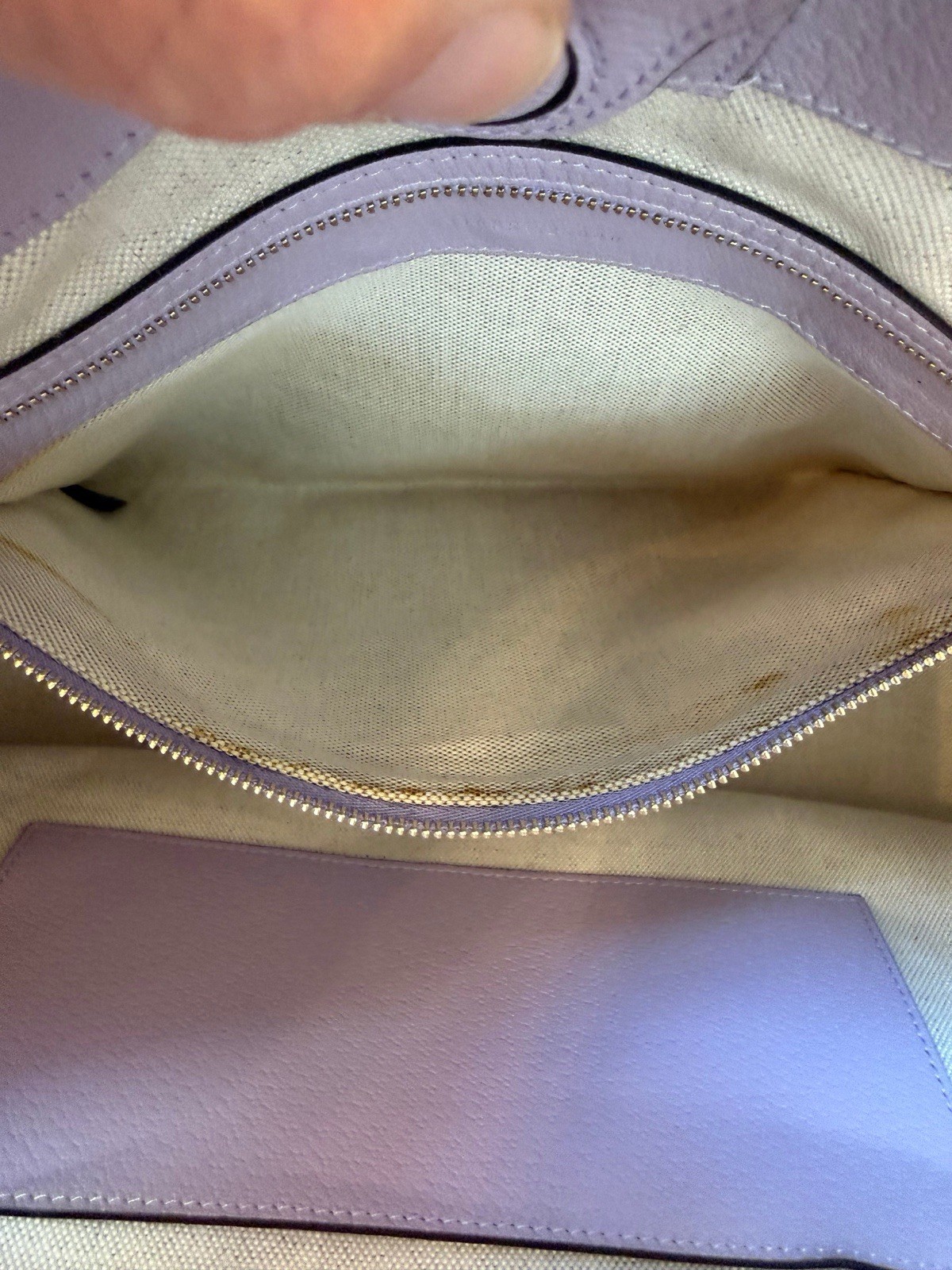 Gucci GG Logo Tote Beige/Purple Magnetic Closure, Organizer, Gold, Italy