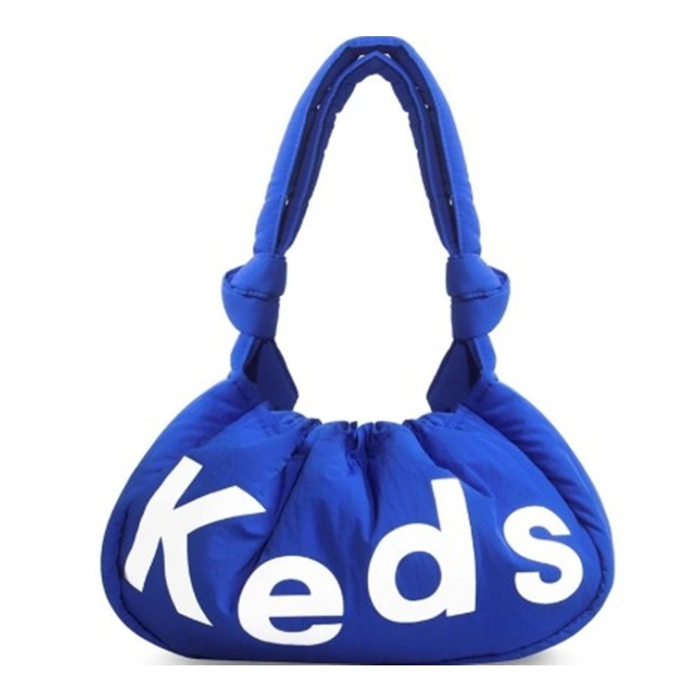 Keds Puffy Bag Blue 9″ Drawstring Bag Shoulder Bag Handbag Nylon Adjustable Gift