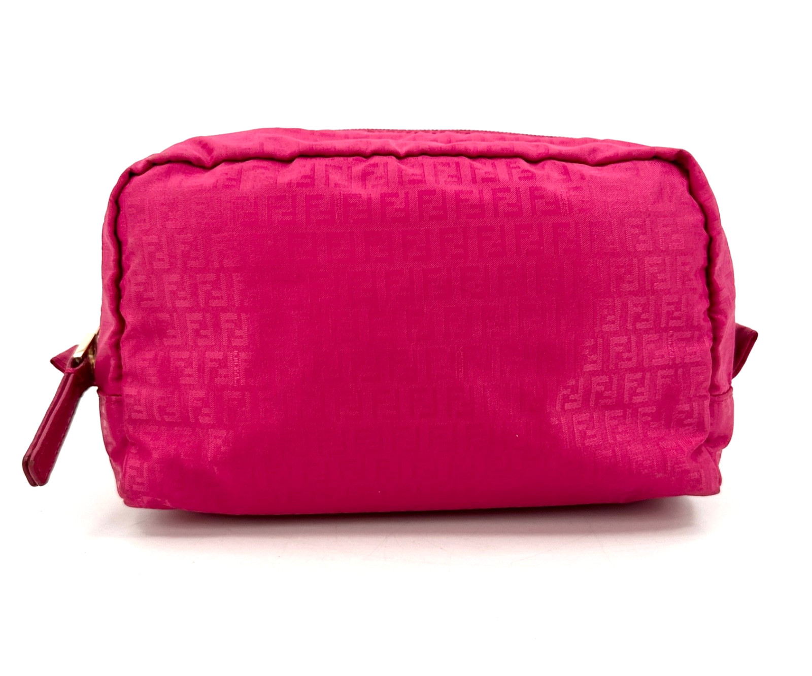 FENDI Cosmetic Pouch Zucchino Nylon Pink Mini Purse Authentic