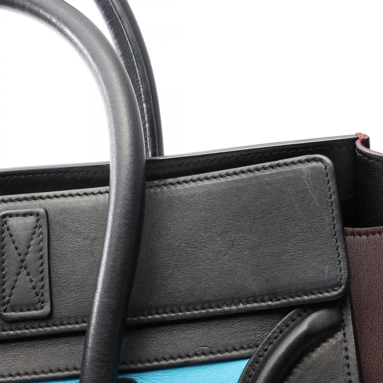 CELINE Luggage mini shopper Handbag leather Black Blue Brown Used Women