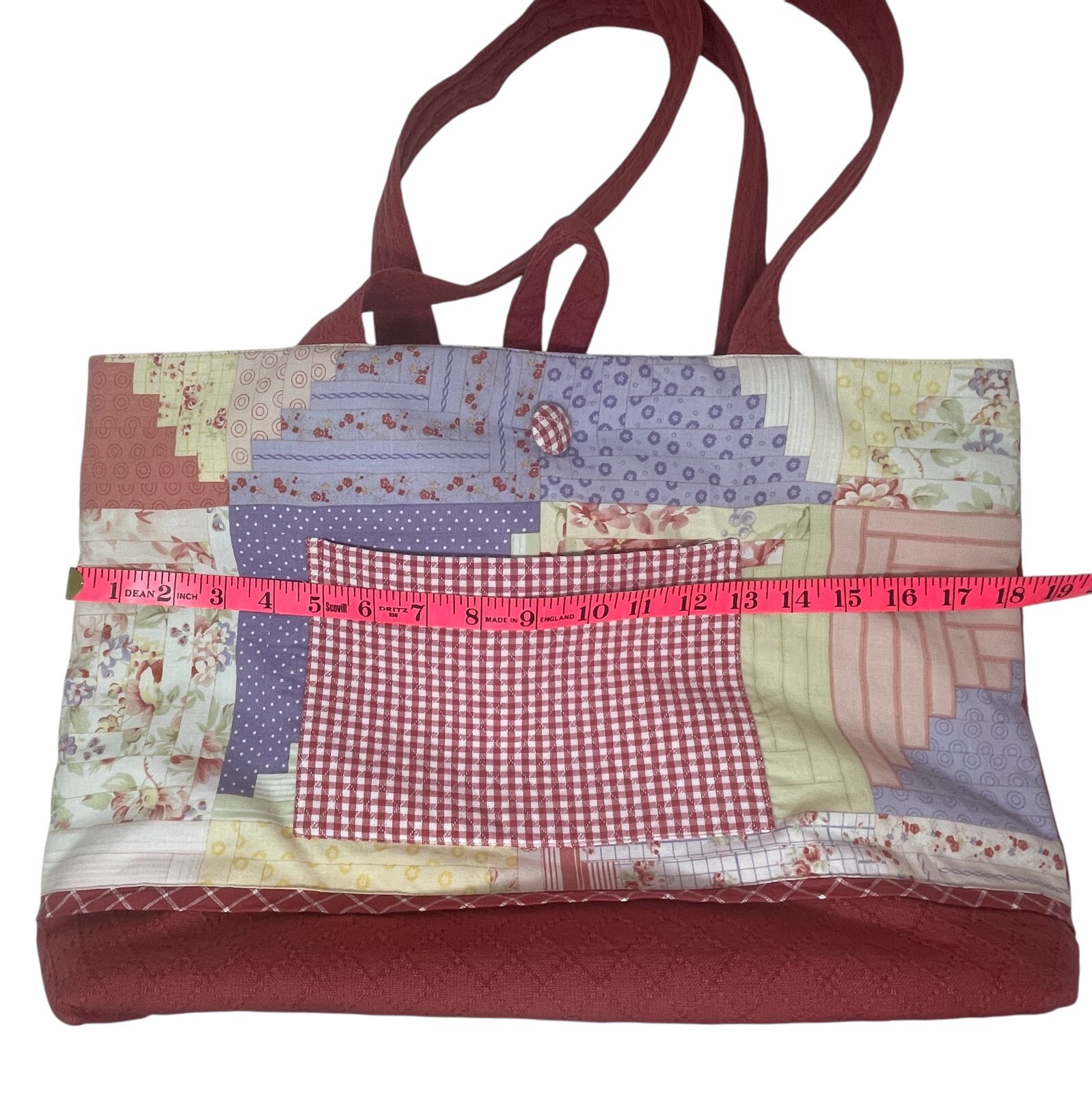 Cotton Fabric Moda Patchwork Design Tote Bag Purse-Cottage Core-Grandma