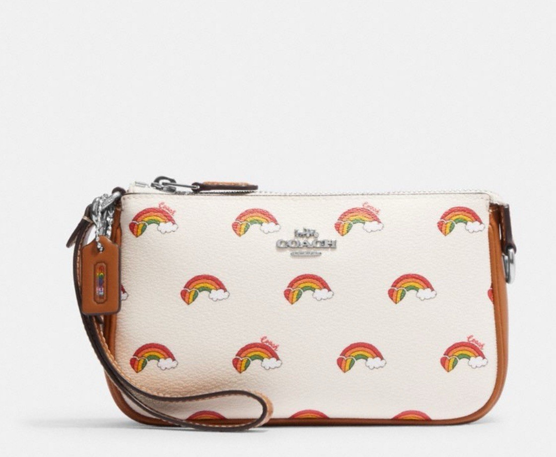 NWTCoach Nolita 19 In Signature With rainbow Heart Print Canvas Leather CJ657
