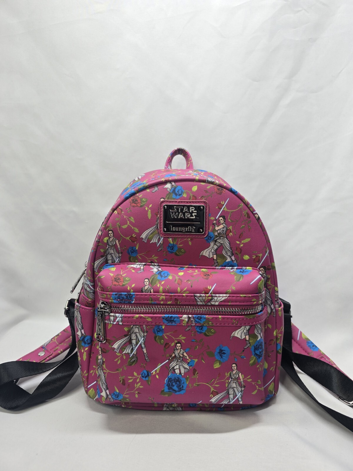 Loungefly Disney Star Wars REY PINK FLORAL Mini Backpack New With Tags