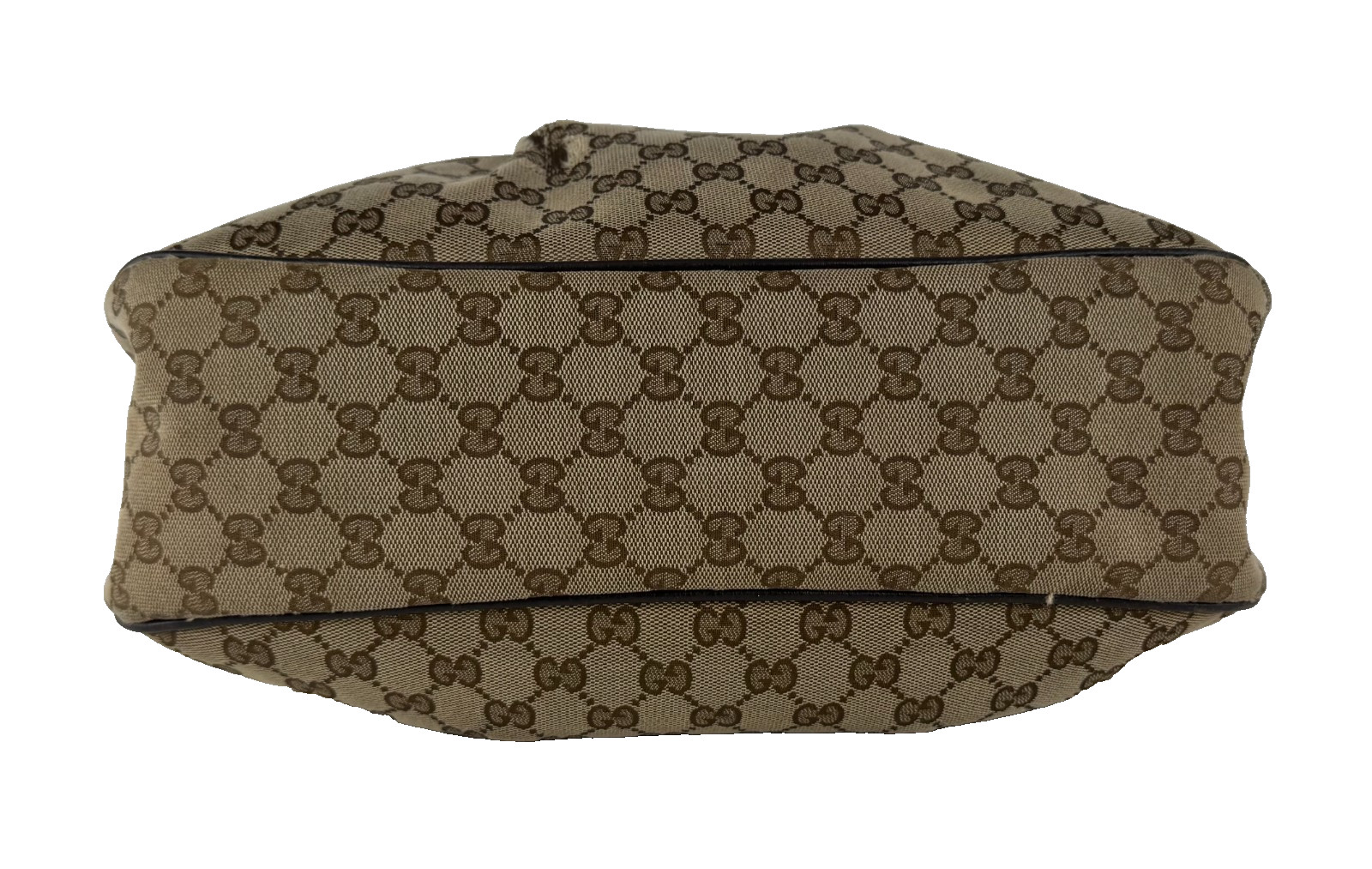 Gucci Brown Canvas GG Guccissima Sukey Hobo Bag Leather Trim Chain Runway Auth