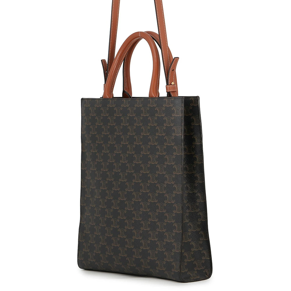 Celine Triomphe Small Vertical Cabas PVC Leather 191542BZK Shoulder Bag #TZB2698