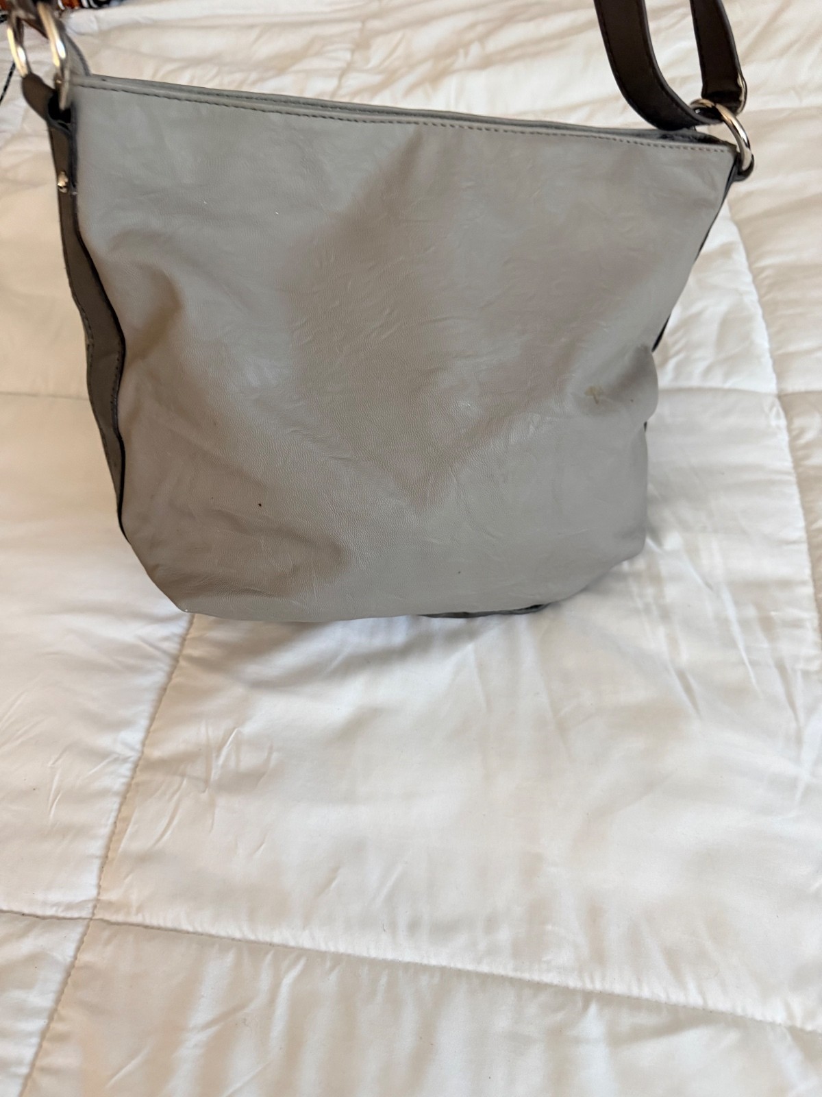 Rosetti Gray Crossbody Shoulder Bag with Multiple Exterior Pockets and Zippered/