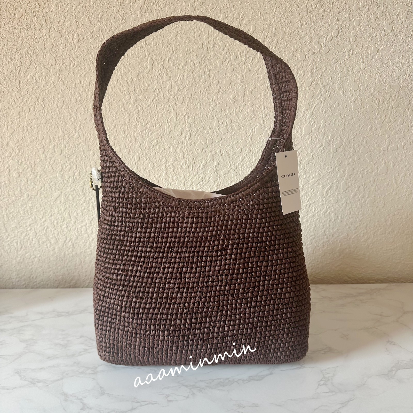 NWT Coach Brooklyn Shoulder Bag 28 CDU75 Straw/Brass/Maple