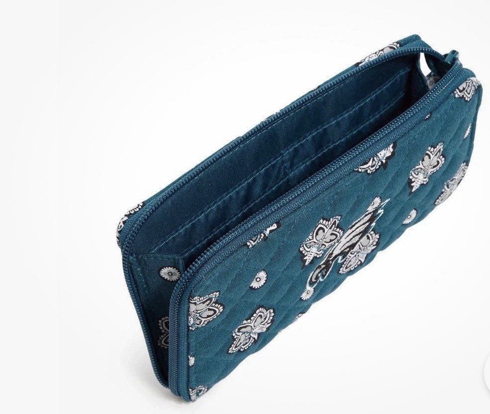 Vera Bradley NFL Philadelphia Eagles Teal Floral Tote Bag Wristlet & Wallet