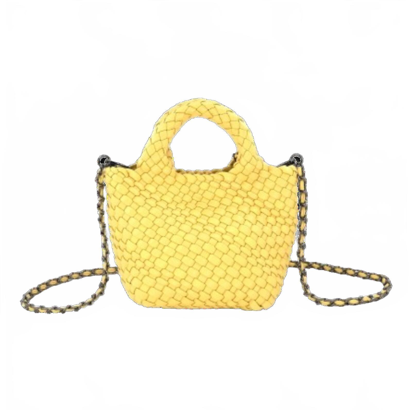 NWT BC Bags Small Braided Clutch Purse 8 x 5 x 4 inches Yellow