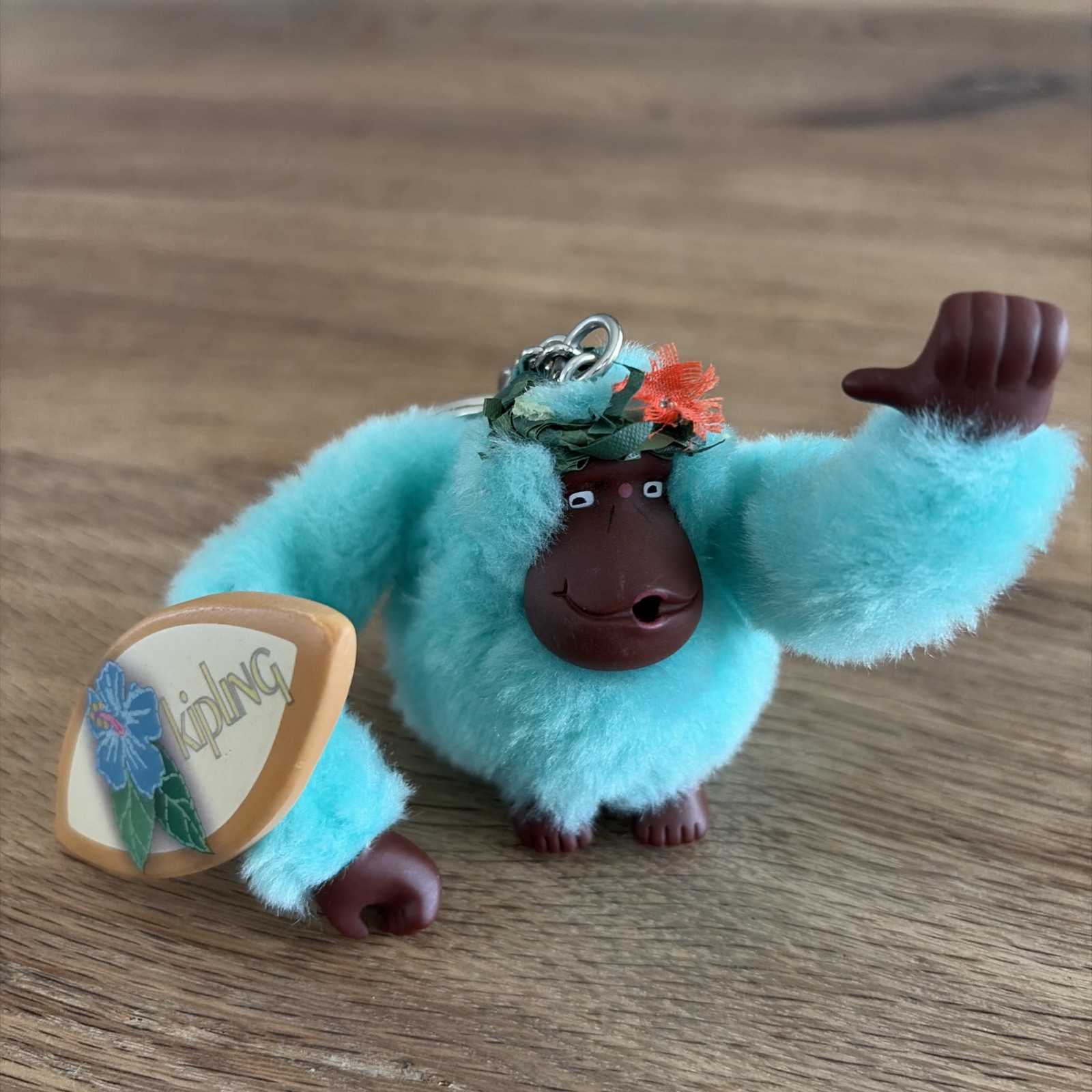 2.5″ Mint Green Surfer Monkey Keychain From Kipling