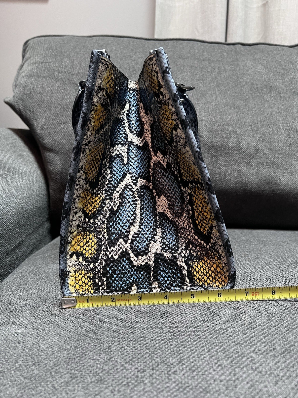 Authentic Coach Snake Print Satchel Top Handle Zip Bag w/ Shoulder Strap