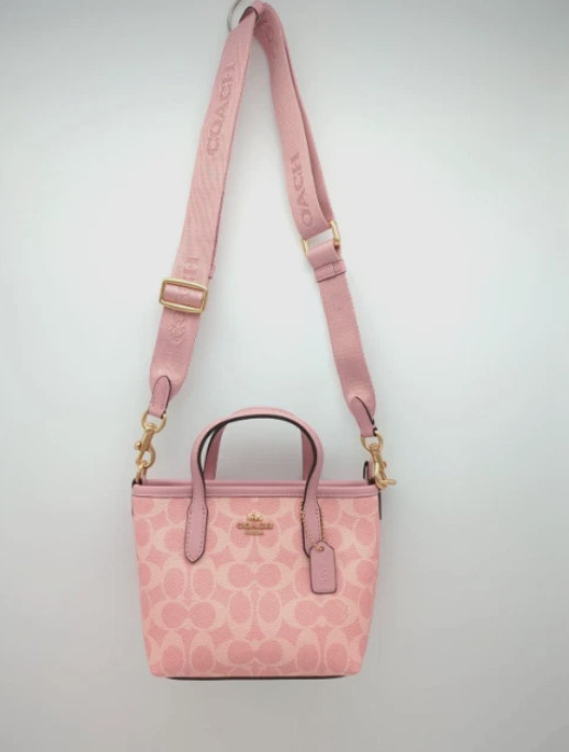 COACH City Mini Tote Bag Signature Canvas CW032 Powder Pink Outlet NEW