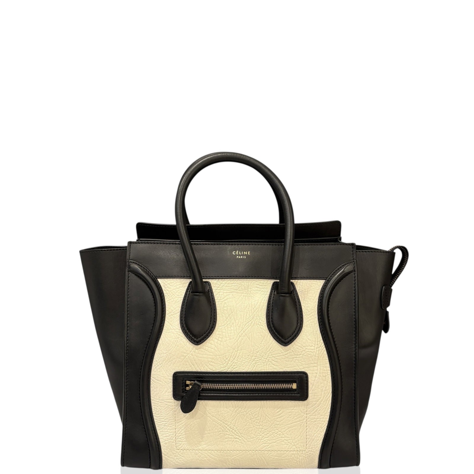 Celine Mini Luggage White Black Calfskin (qp030926a7)
