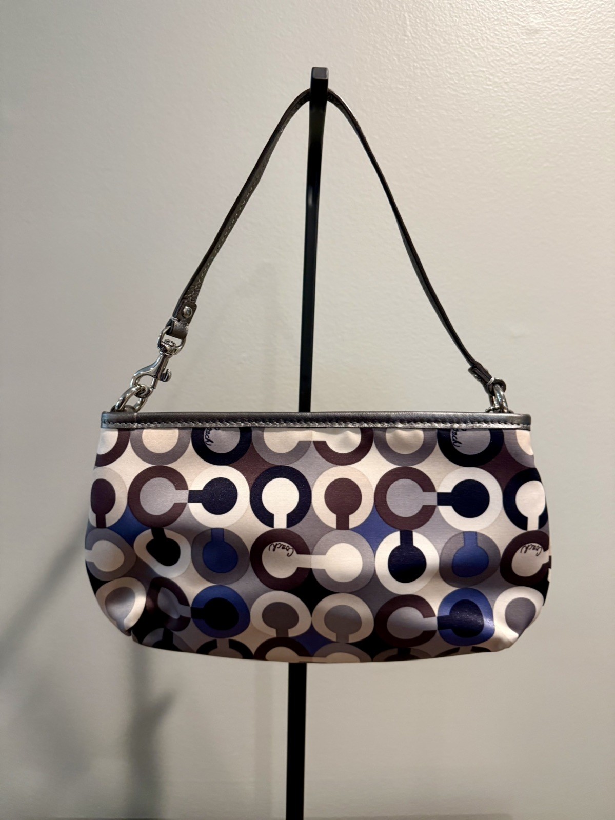 Coach Madison Op Art Signature Circles Wristlet – Purple, Blue & Silver Sequins
