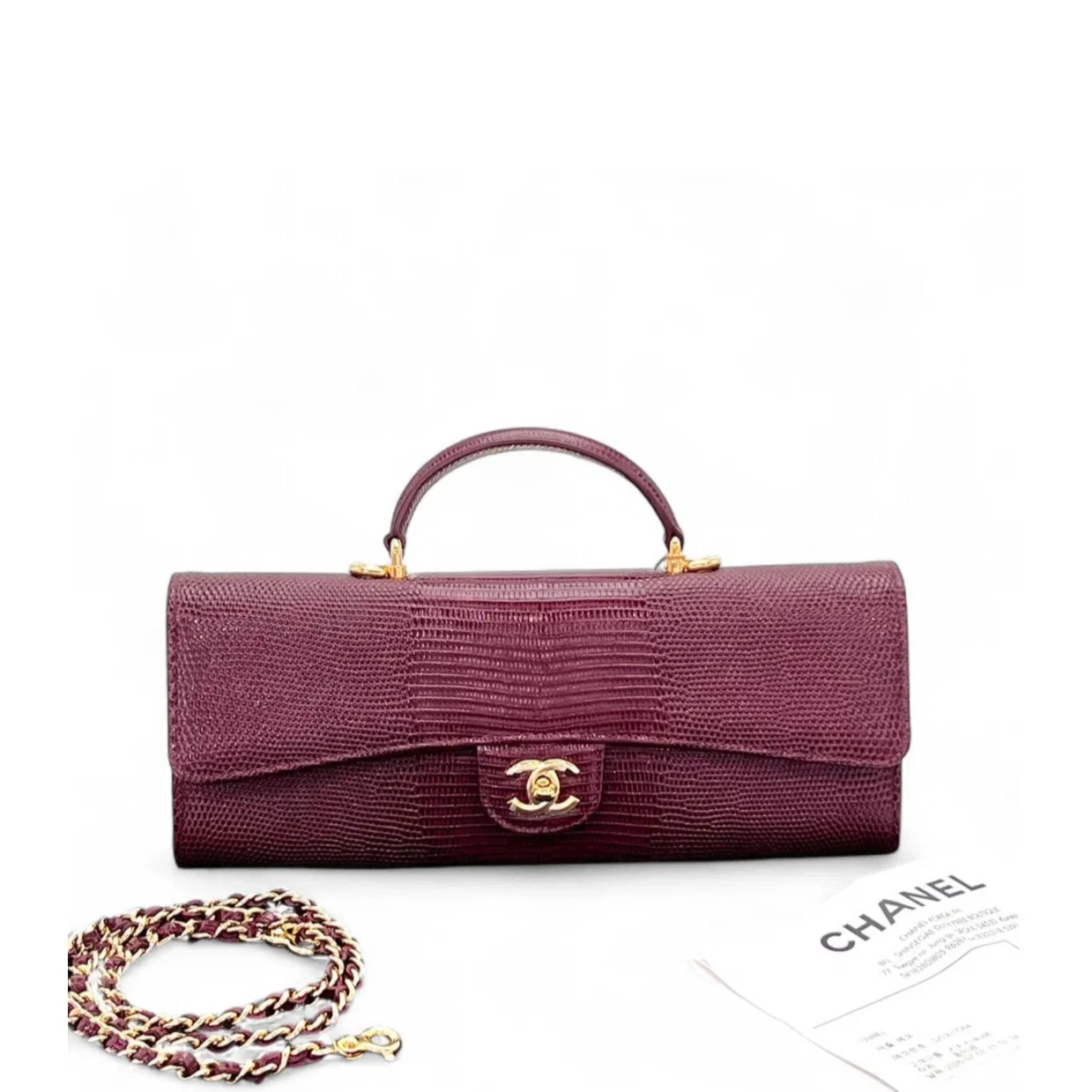 Chanel Lizard Embossed Two Way Bag Lizard Embossed Calfskin (zz071226g8r)