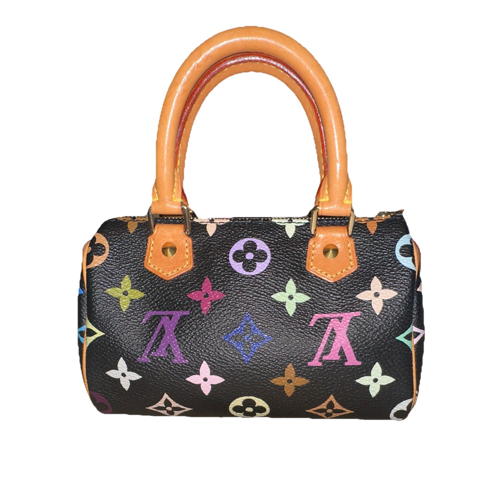 Louis Vuitton x Takashi Murakami 2003 Black Multicolor Monogram Mini Speedy HL