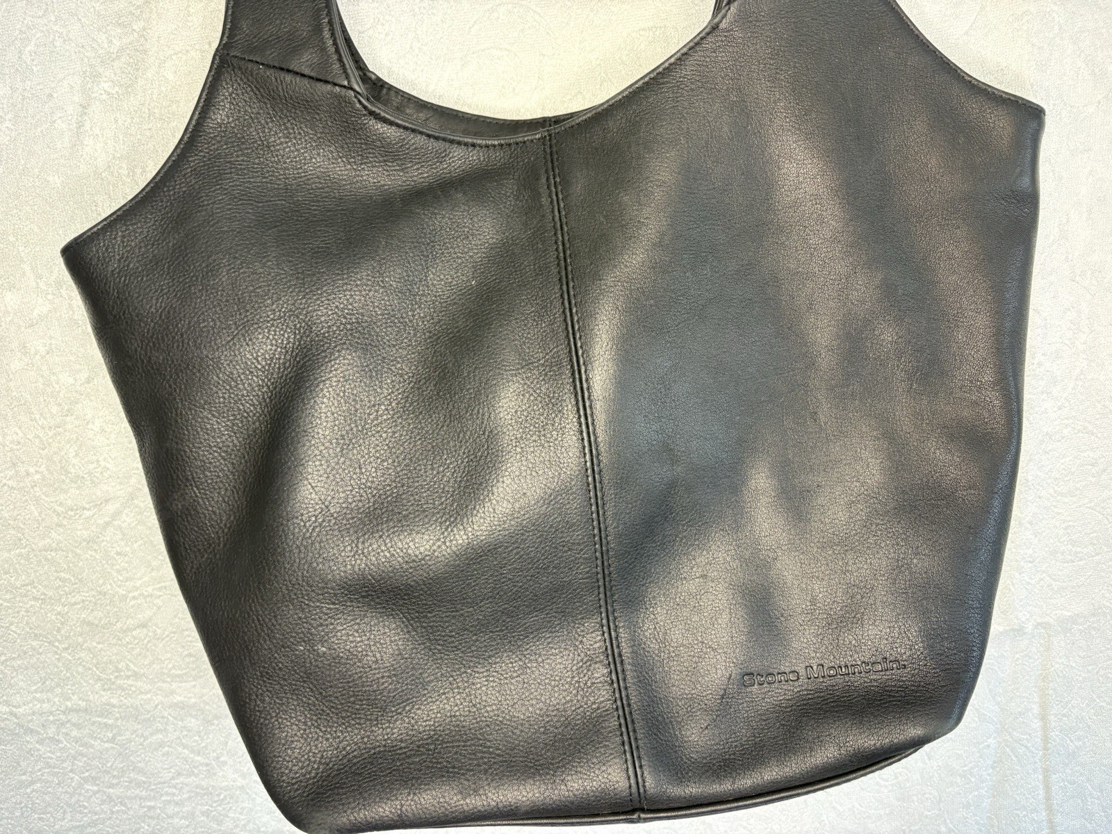 Purse Shoulder Bag Leather by Stone Mountain Black Smart Casual Stylish