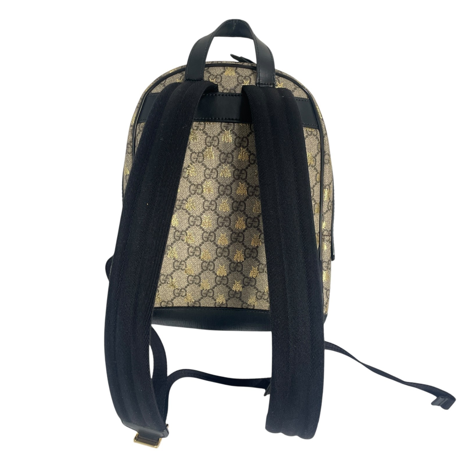 Gucci 427042 GG Supreme Bee Print Backpack Daypack Rucksack Bag Canvas Beige
