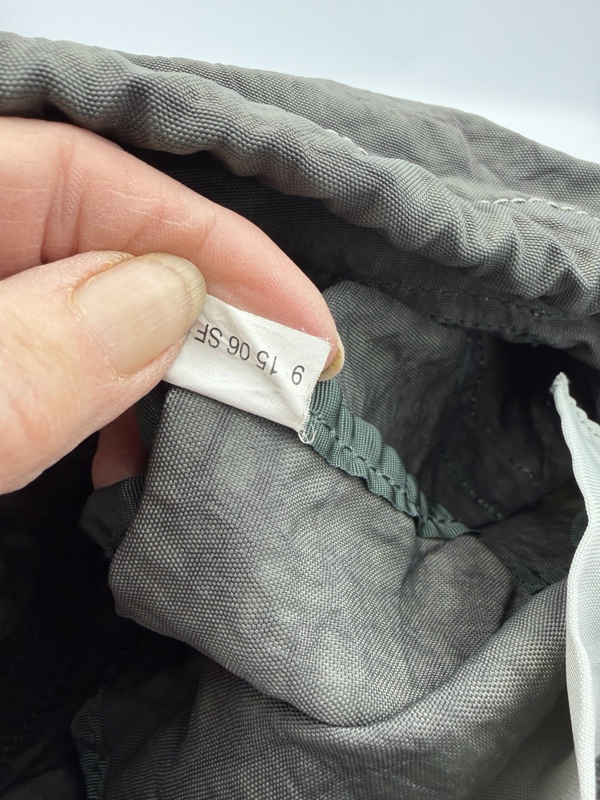 Gray Kipling Backpack Drawstring Hook And Loop Adjustable Straps Top Handle
