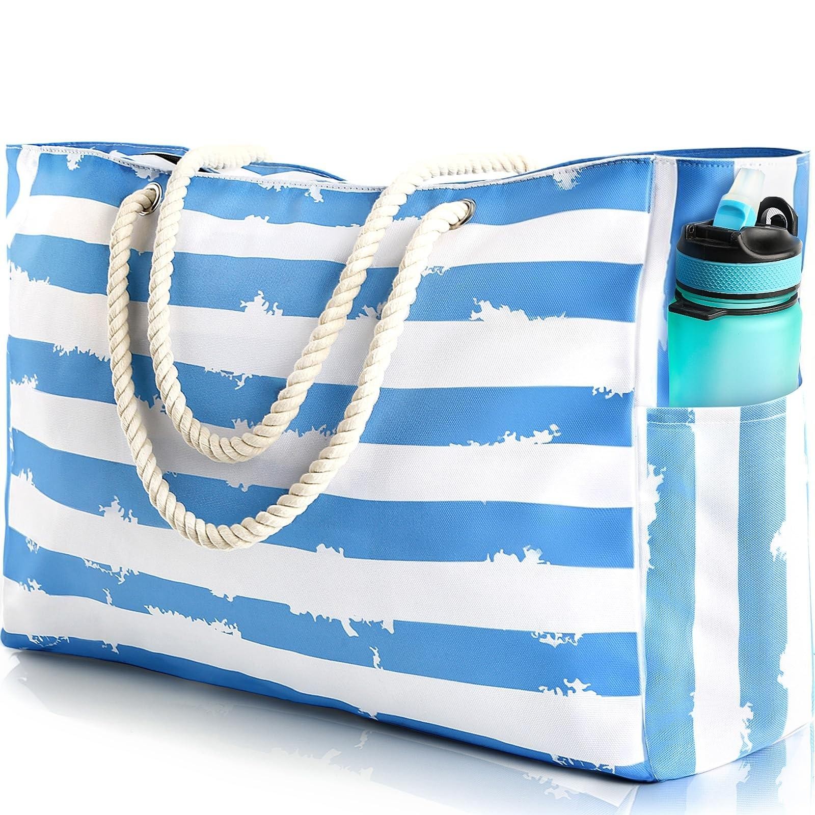 Large Beach Bag for Women & Men Beach Bags Waterproof Sandproof Travel Tote Bag