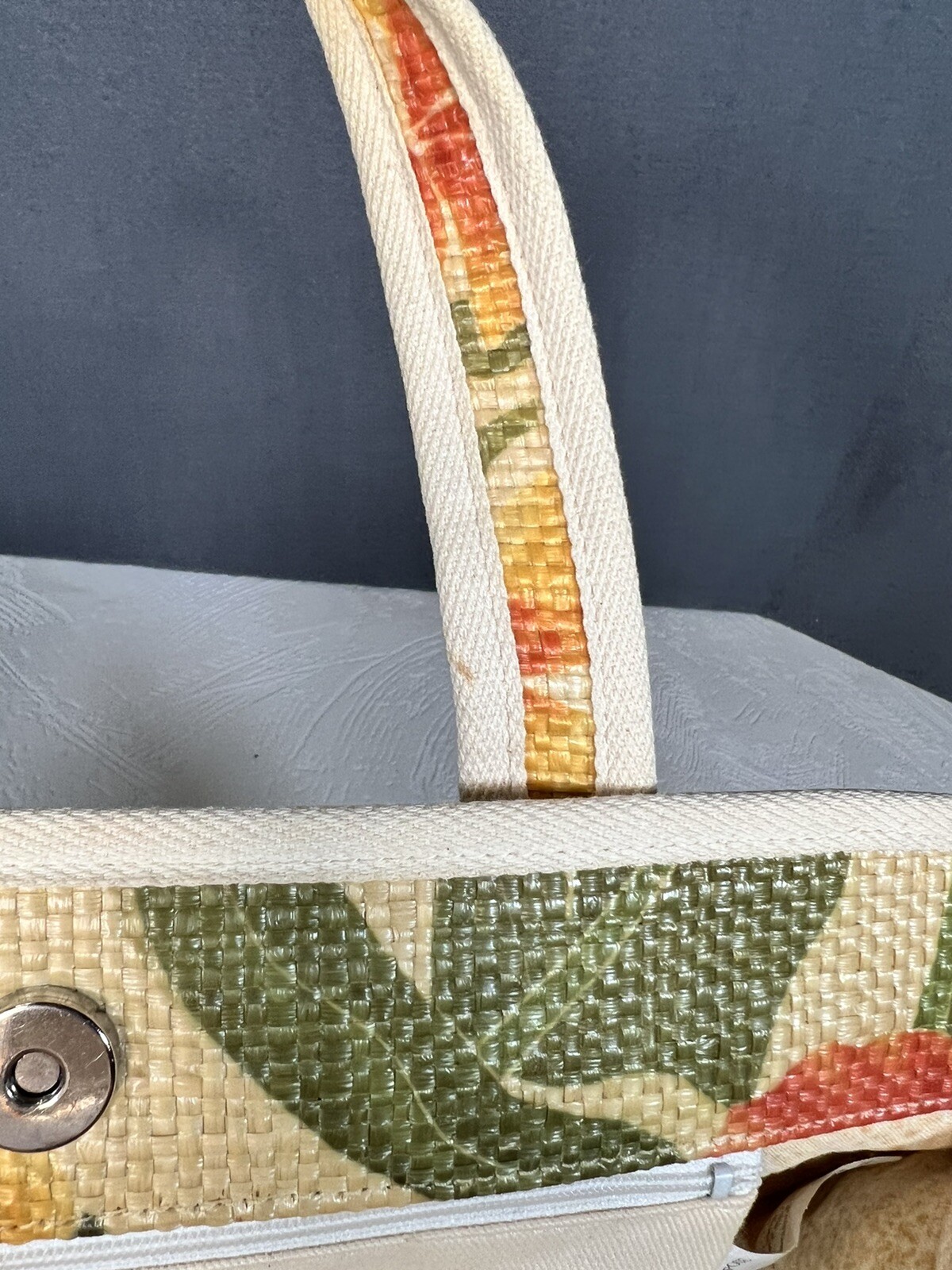 Paquetage Paris Raffia Hawaiian Print Handbag/Bag/Purse
