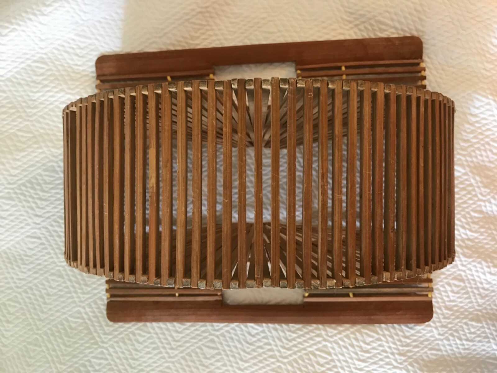 Vintage Bamboo Cage Bag Tote Half Circle Bag