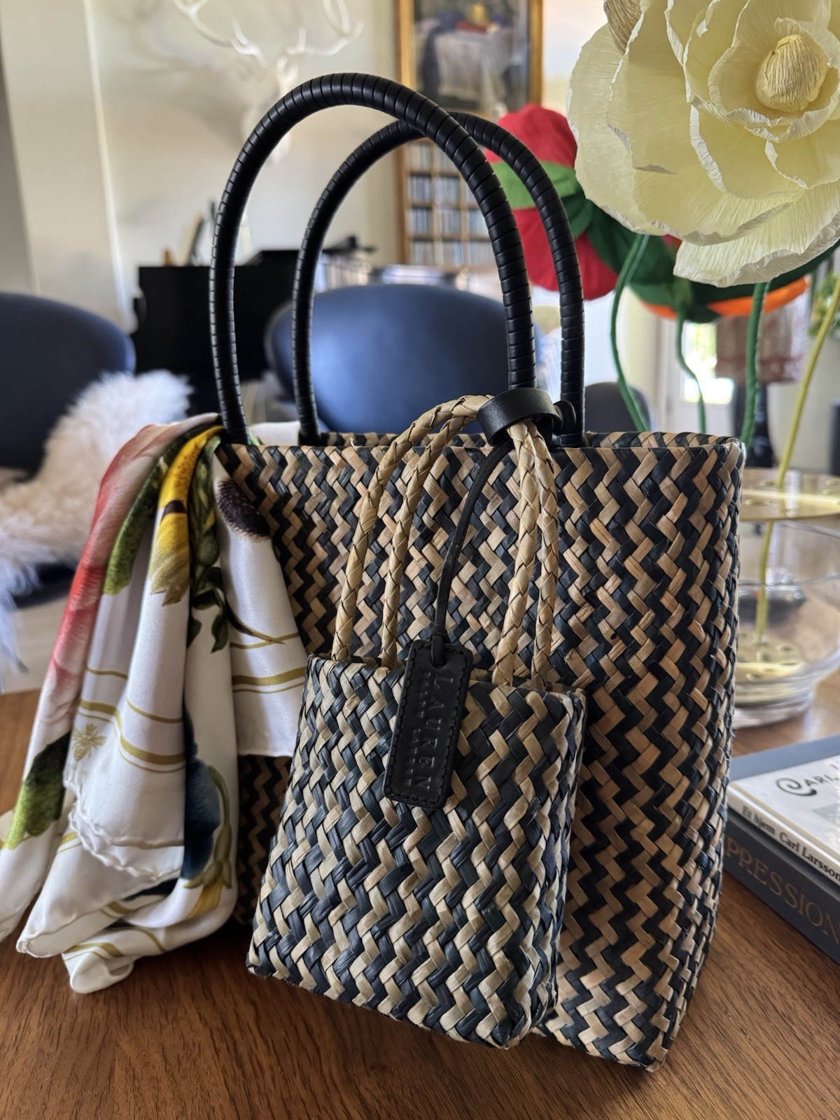 Ralph Lauren Vintage Straw Weave Handbag