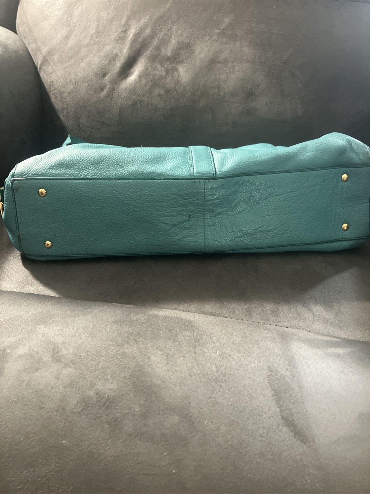 🔥MAXX New York Teal Premium Leather Large Satchel Shoulder Bag