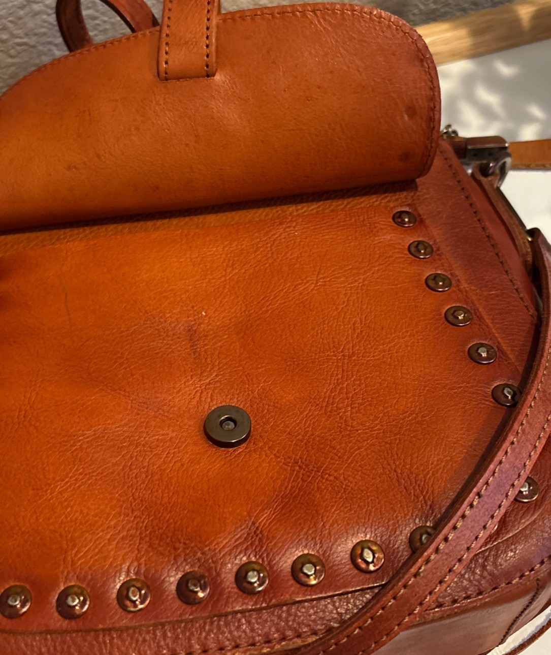 Montana West Concealed Carry Studs Crossbody handbag- Brown