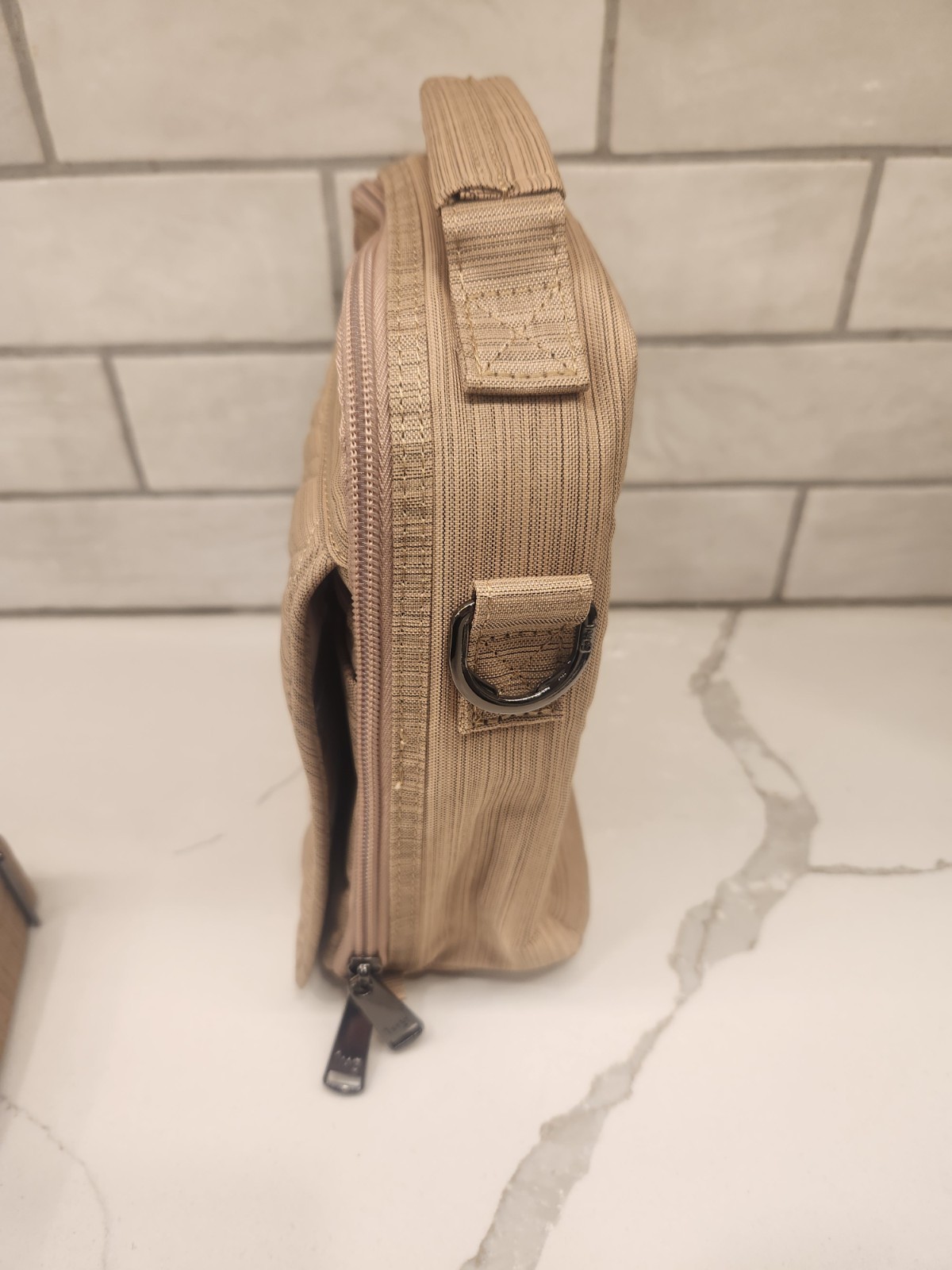 Lug Flapper SE Convertible Crossbody Bag Brushed Gold Waterbottle Pocket 8.5x5x3