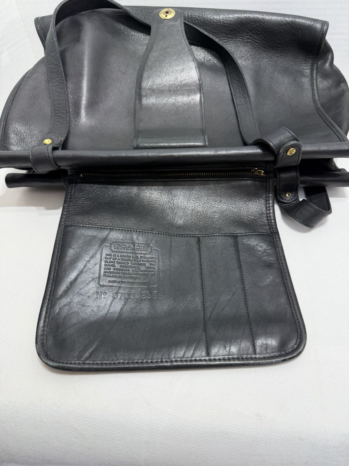 Coach Vintage 90s Black Barclay Leather Tote Bag XL 0703-236 Made In USA