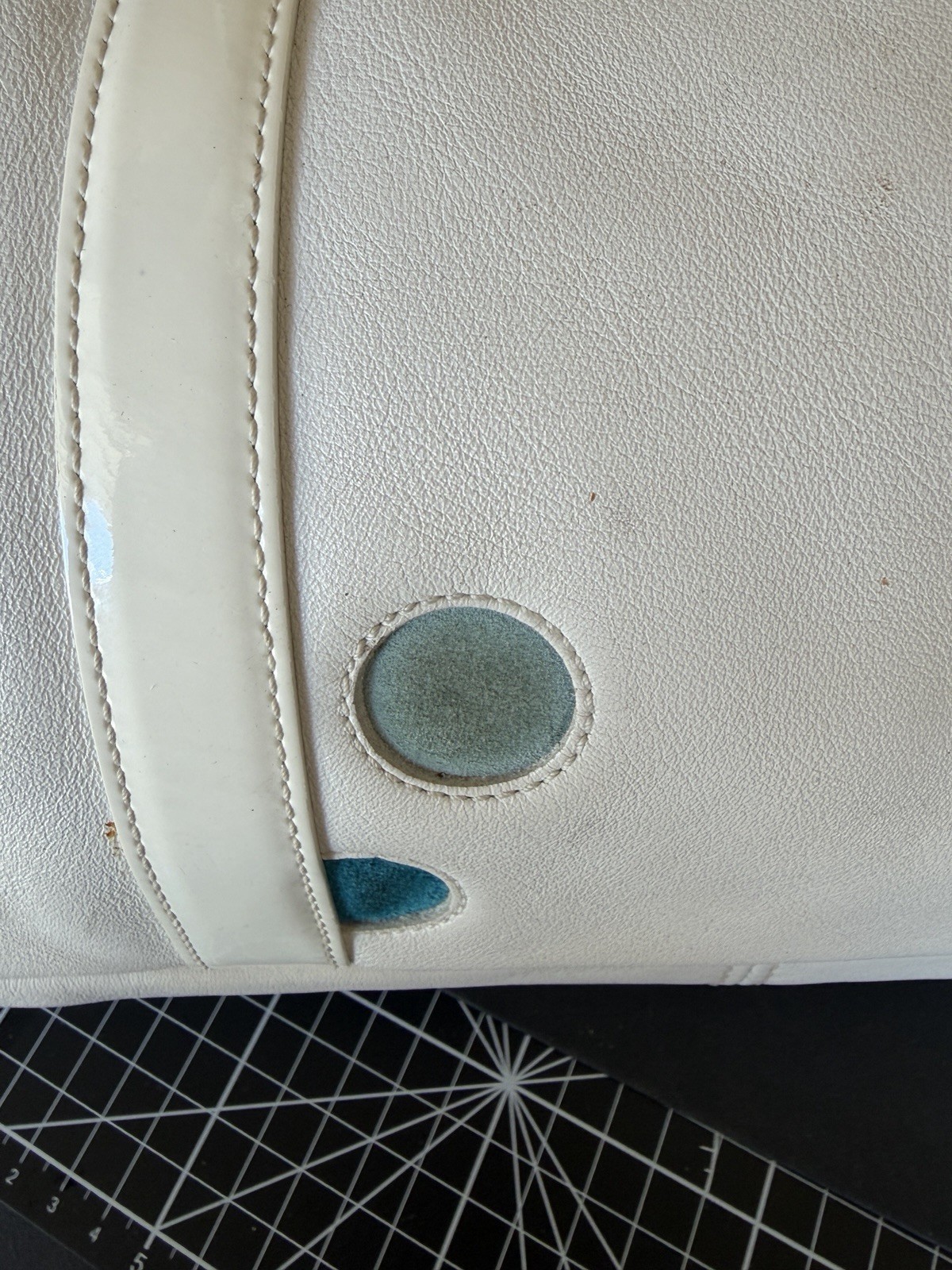 Coach Limited Edition Polka Dot Bag White Leather With Canvas Dots