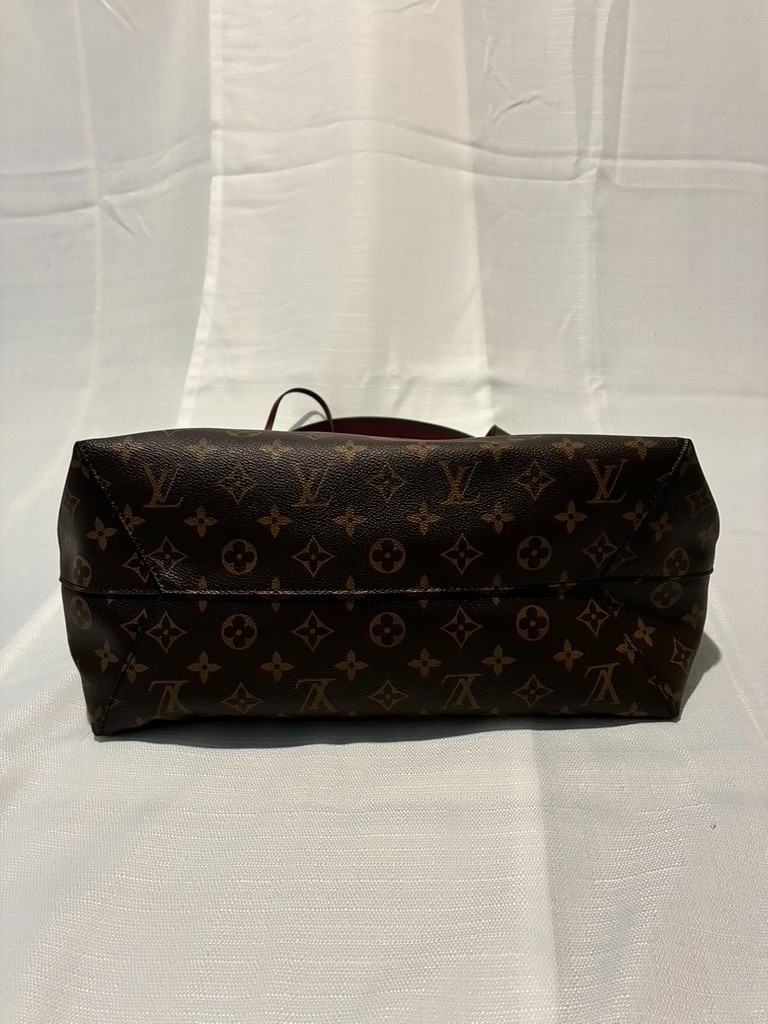 Louis Vuitton Monogram Shoulder Hobo Flower Bordeaux Brown with Lock and Key