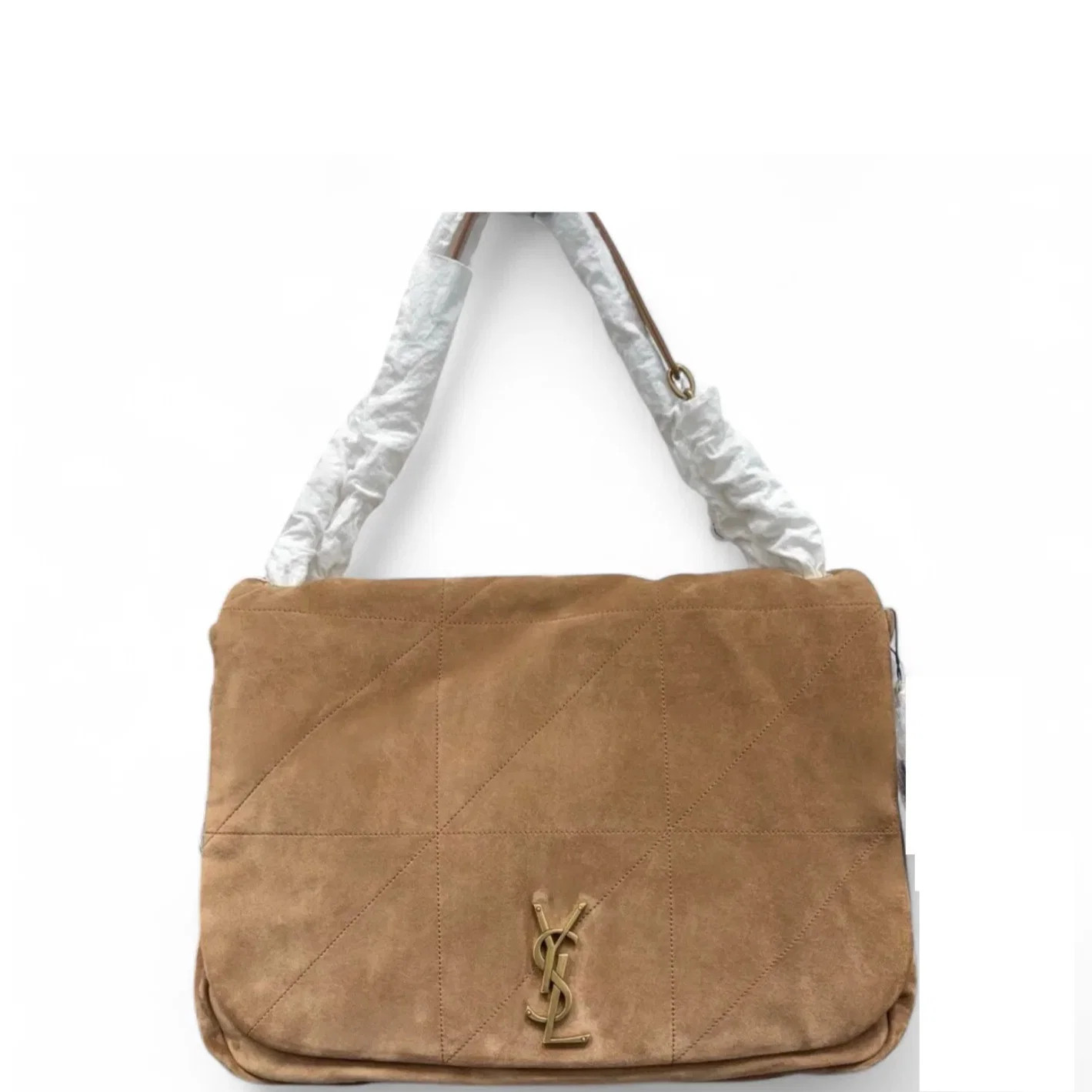 Yves Saint Laurent Jamie 4.3 Shoulder Bag Gold Brown Suede (xw072626d3r)
